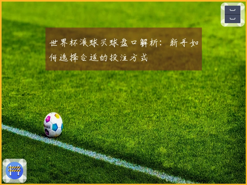 世界杯滚球买球盘口解析：新手如何选择合适的投注方式